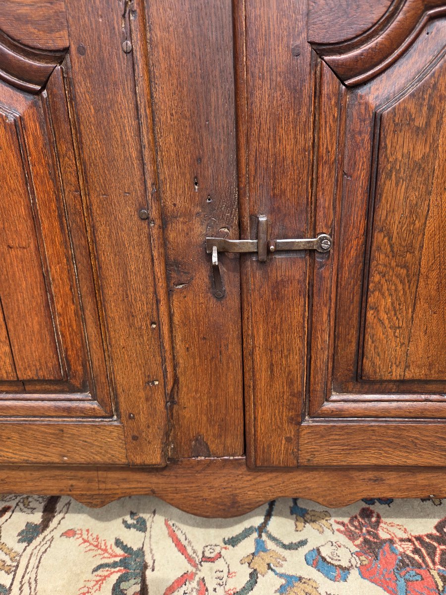 Louis XV-style Low Sideboard In Molded Oak, Dating From The 18th Century-photo-8