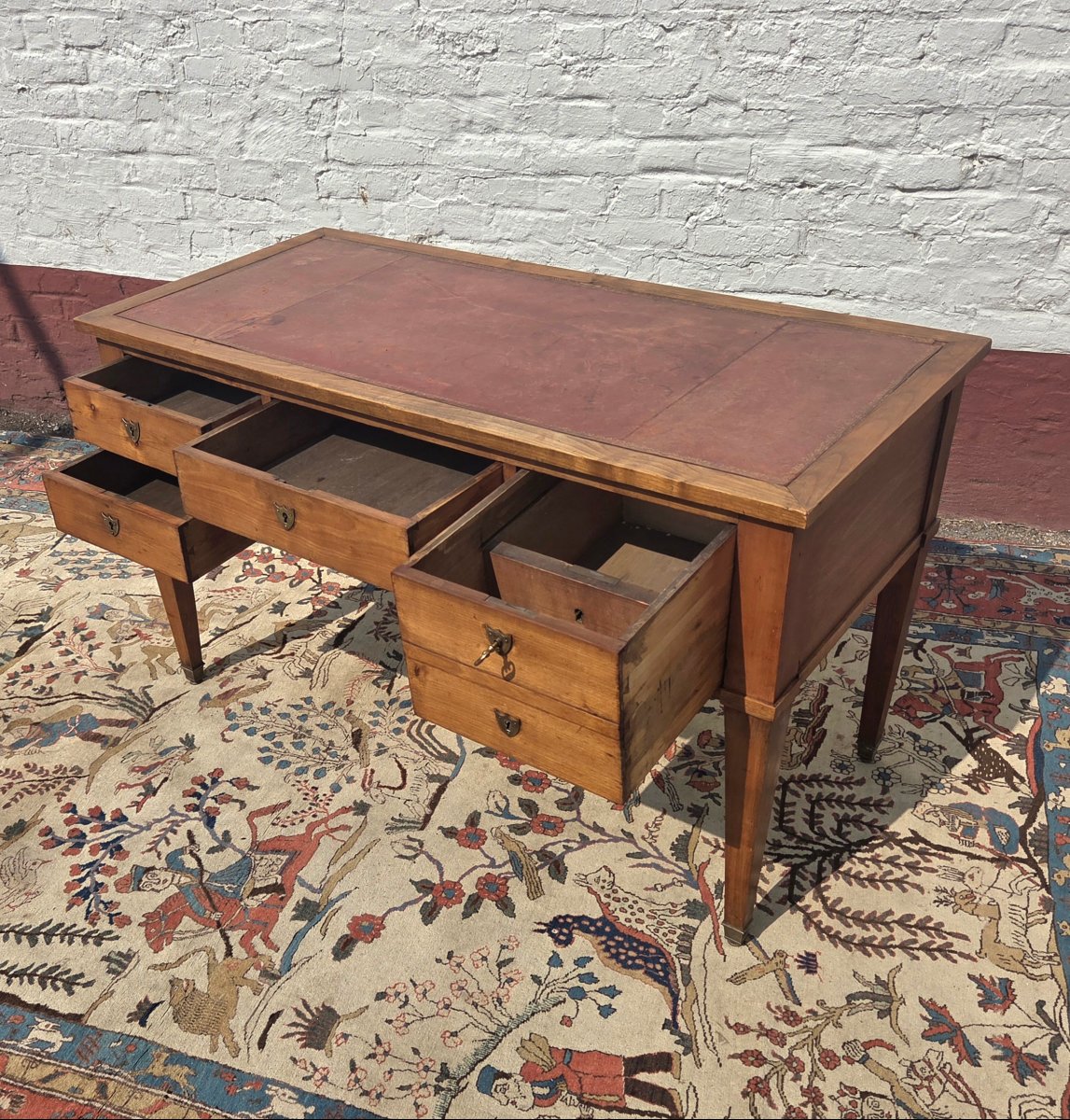 Louis XVI-style Cherry Wood Desk, 19th-century-photo-1