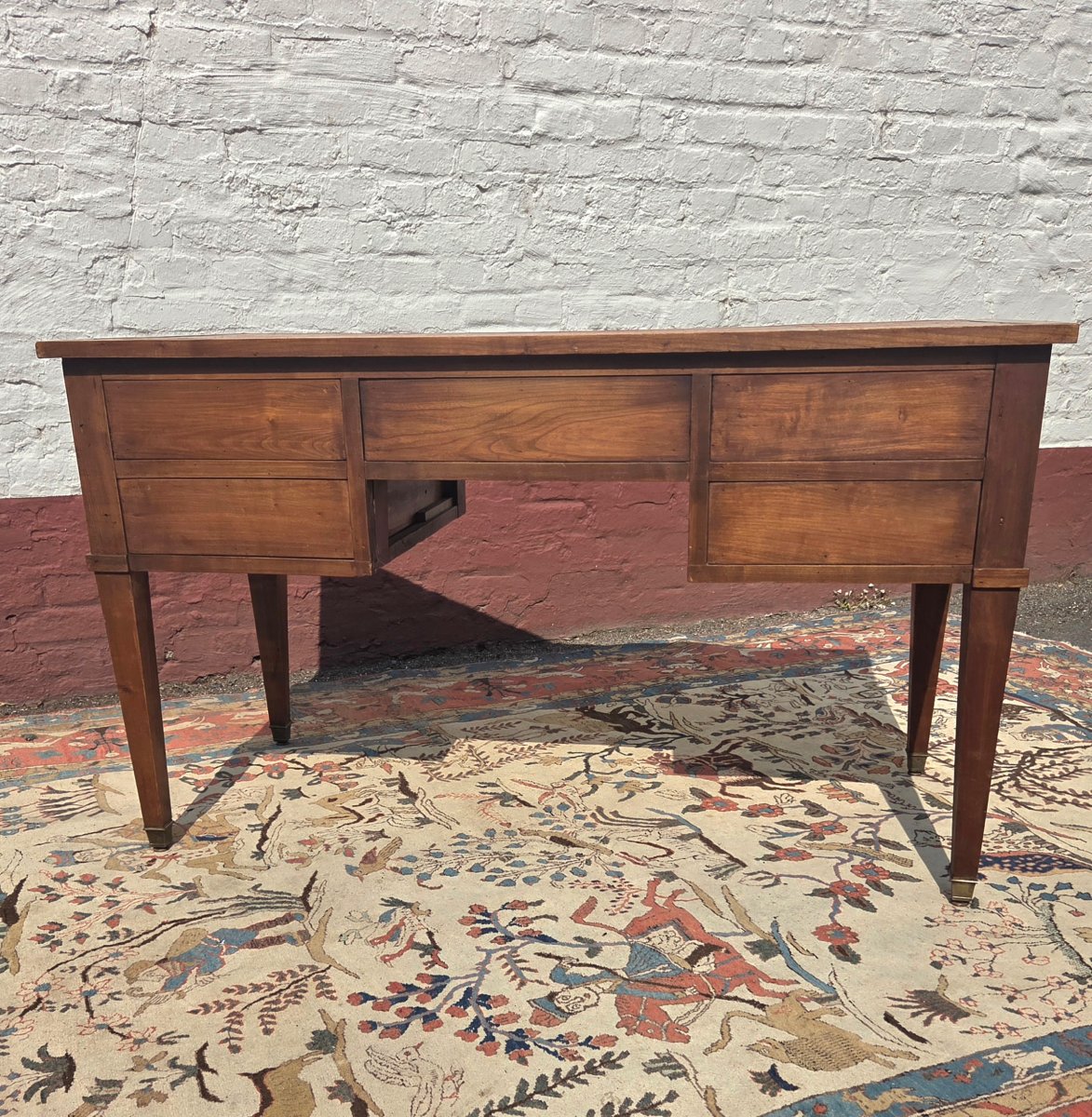 Louis XVI-style Cherry Wood Desk, 19th-century-photo-3