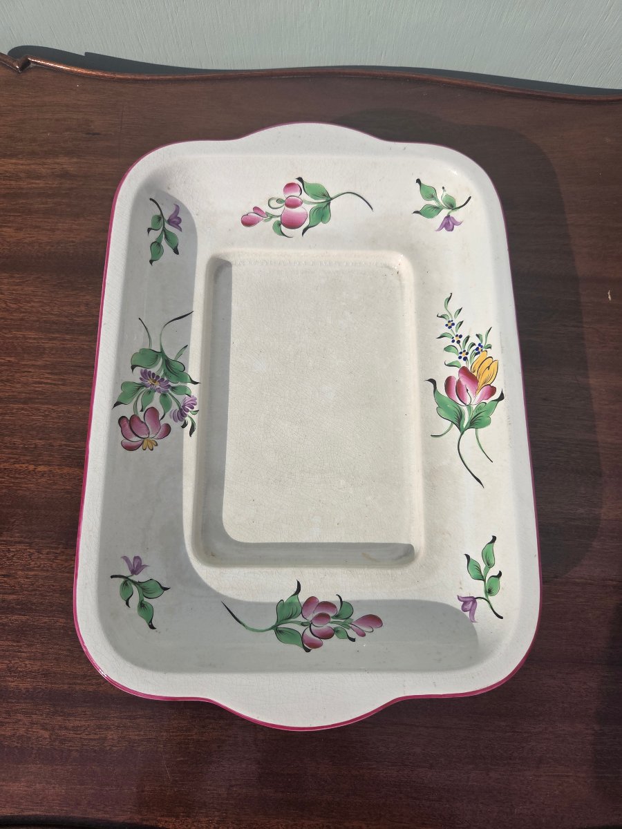 Antique Lunéville K&amp;g Earthenware Soap Dish, Floral Design – Circa 1920–1940-photo-3