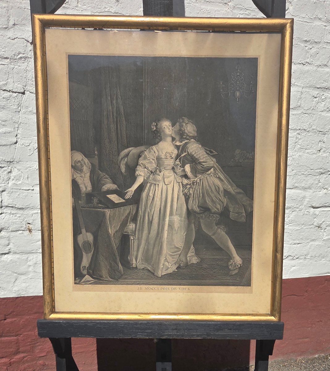 Engraving After Marguerite Gérard, “je M’occupois De Vous.” G. Vidal – 18th Century-photo-7