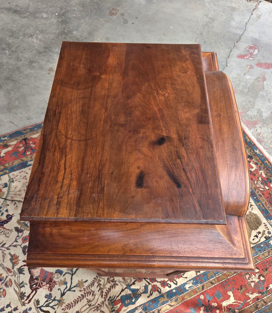 Light Mahogany Filing Cabinet With A Drop-down Door. Napoleon III Period, Late 19th Century. -photo-4