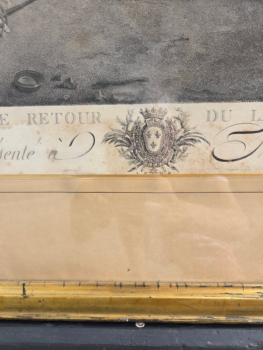 Le Retour du Laboureur. Grande estampe XVIIIᵉ siècle. Ingouf le Jeune d’après Charles Benazech-photo-1