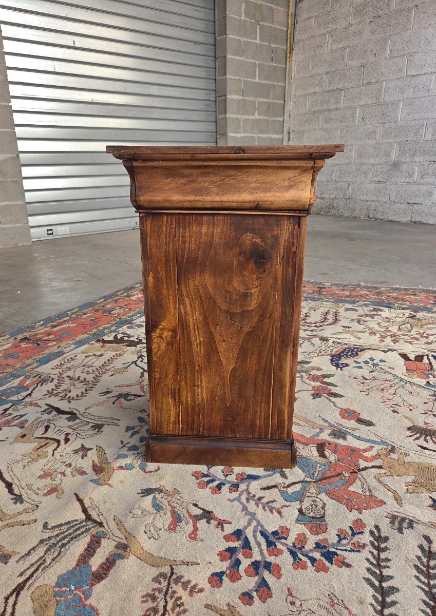 Louis-philippe-style Nightstand In Walnut And Burl Walnut. 19th-century. -photo-1