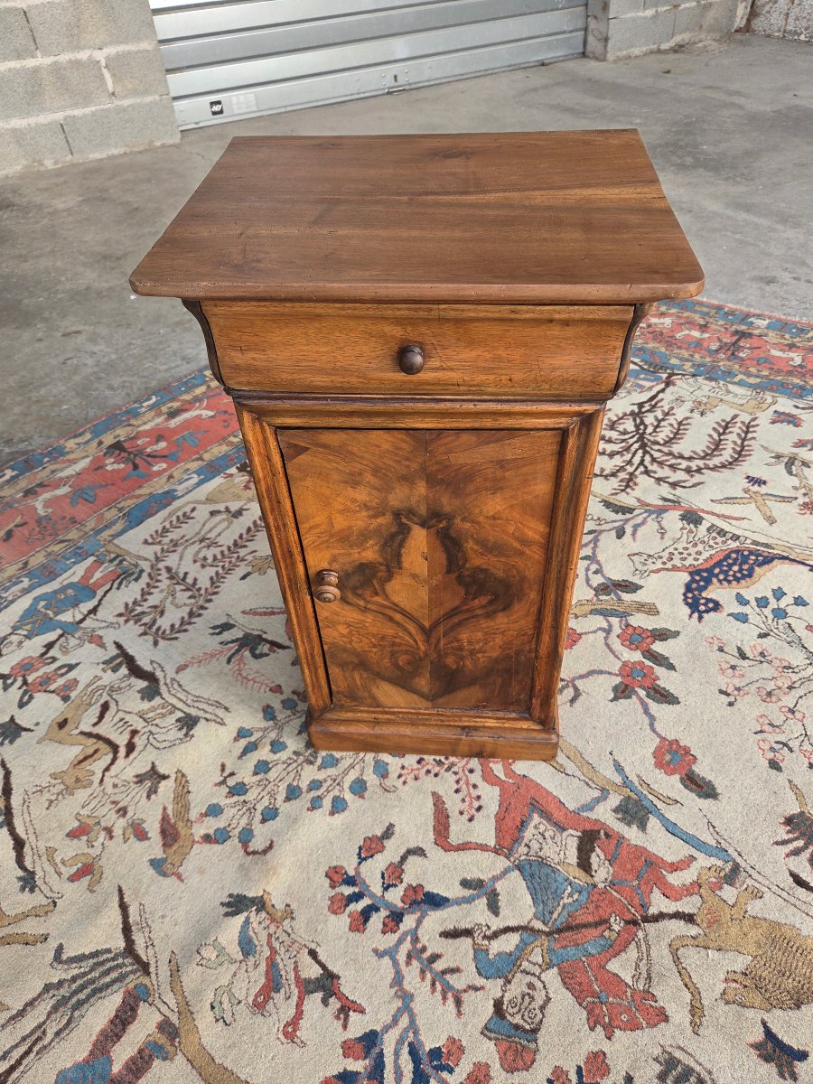 Louis-philippe-style Nightstand In Walnut And Burl Walnut. 19th-century. -photo-2
