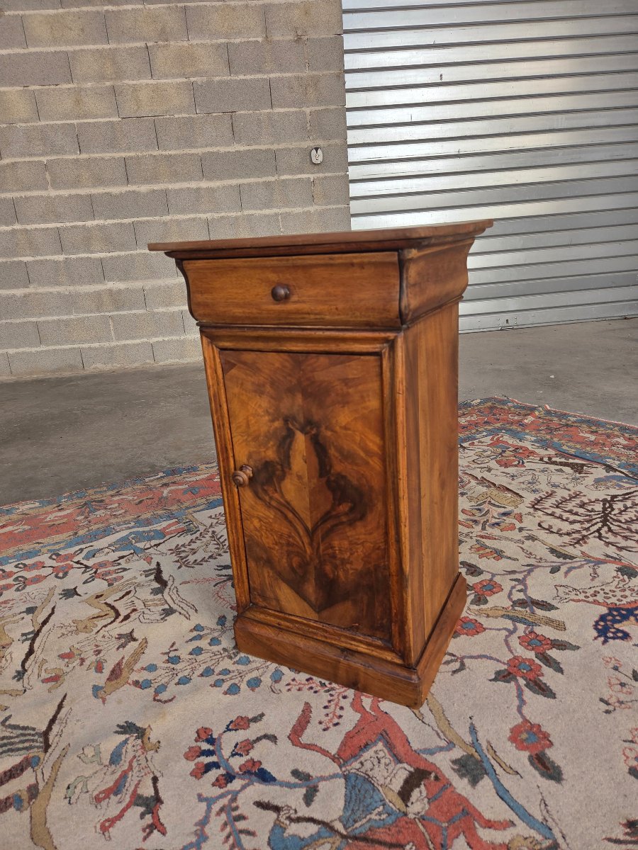 Louis-philippe-style Nightstand In Walnut And Burl Walnut. 19th-century. -photo-4