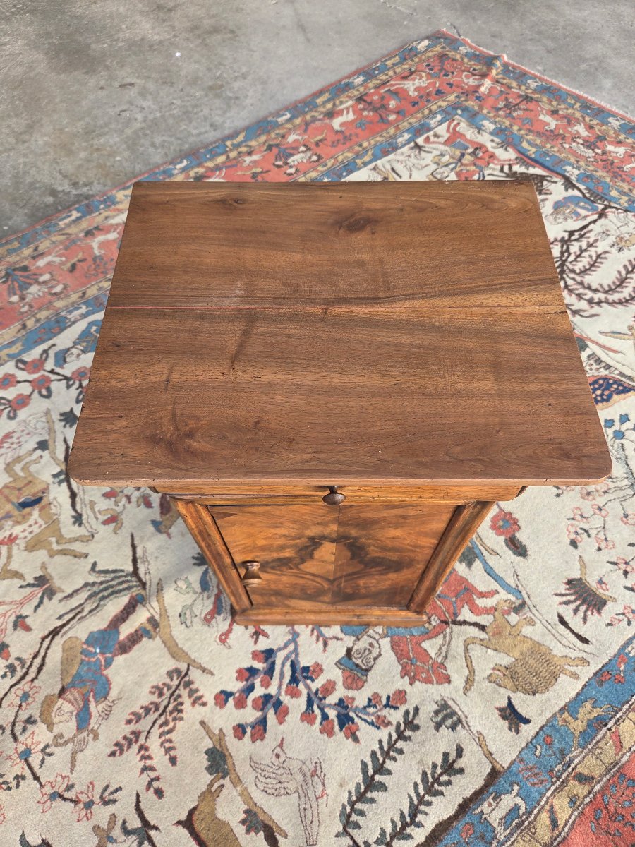Louis-philippe-style Nightstand In Walnut And Burl Walnut. 19th-century. -photo-5