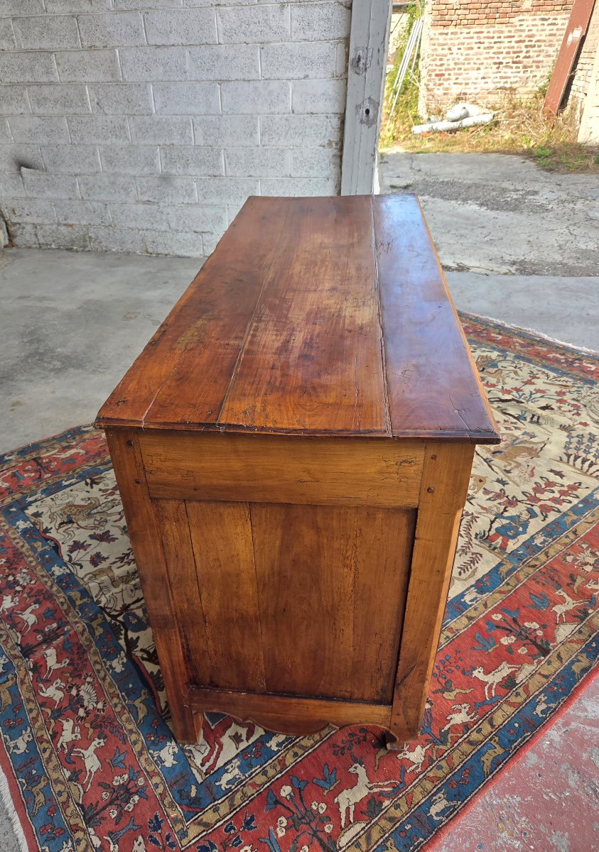 Low Cherry Wood Sideboard, Louis XV Style, 18th Century. -photo-1