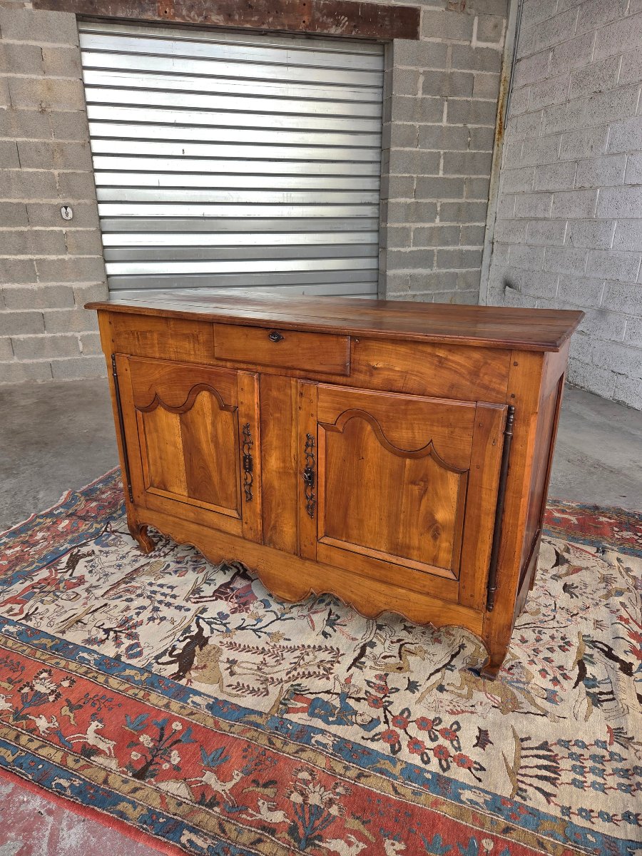Low Cherry Wood Sideboard, Louis XV Style, 18th Century. -photo-3