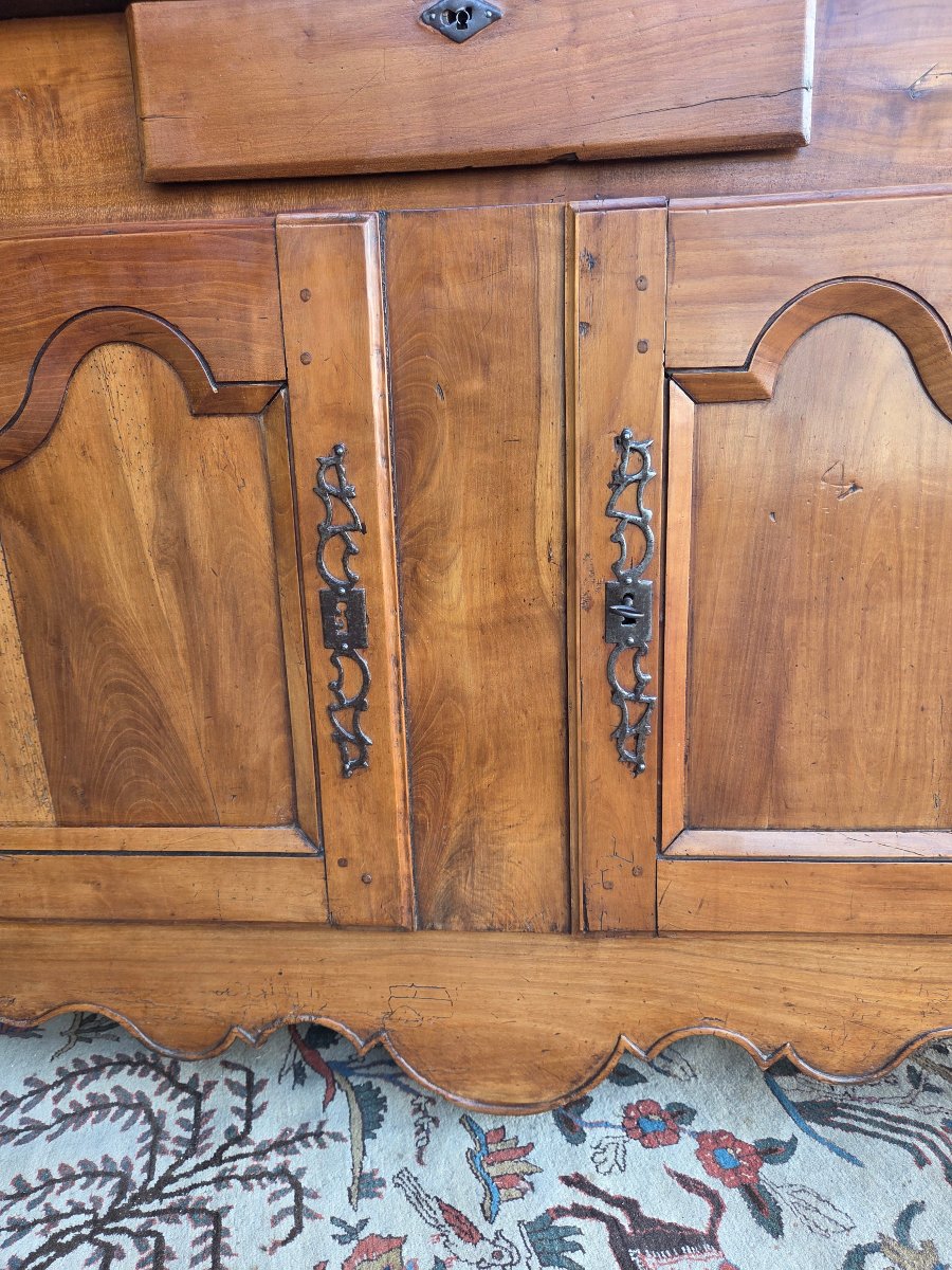 Low Cherry Wood Sideboard, Louis XV Style, 18th Century. -photo-7