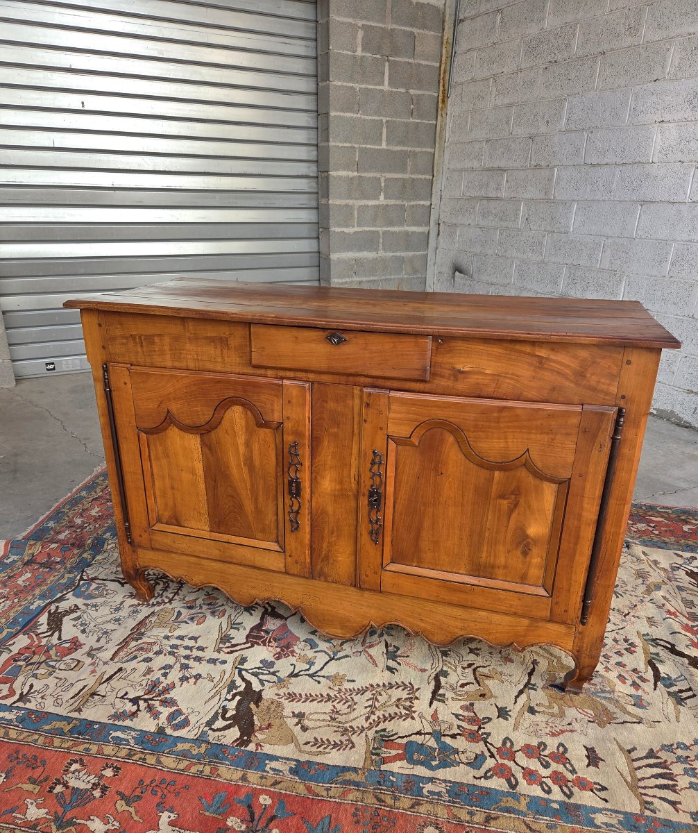 Low Cherry Wood Sideboard, Louis XV Style, 18th Century. 