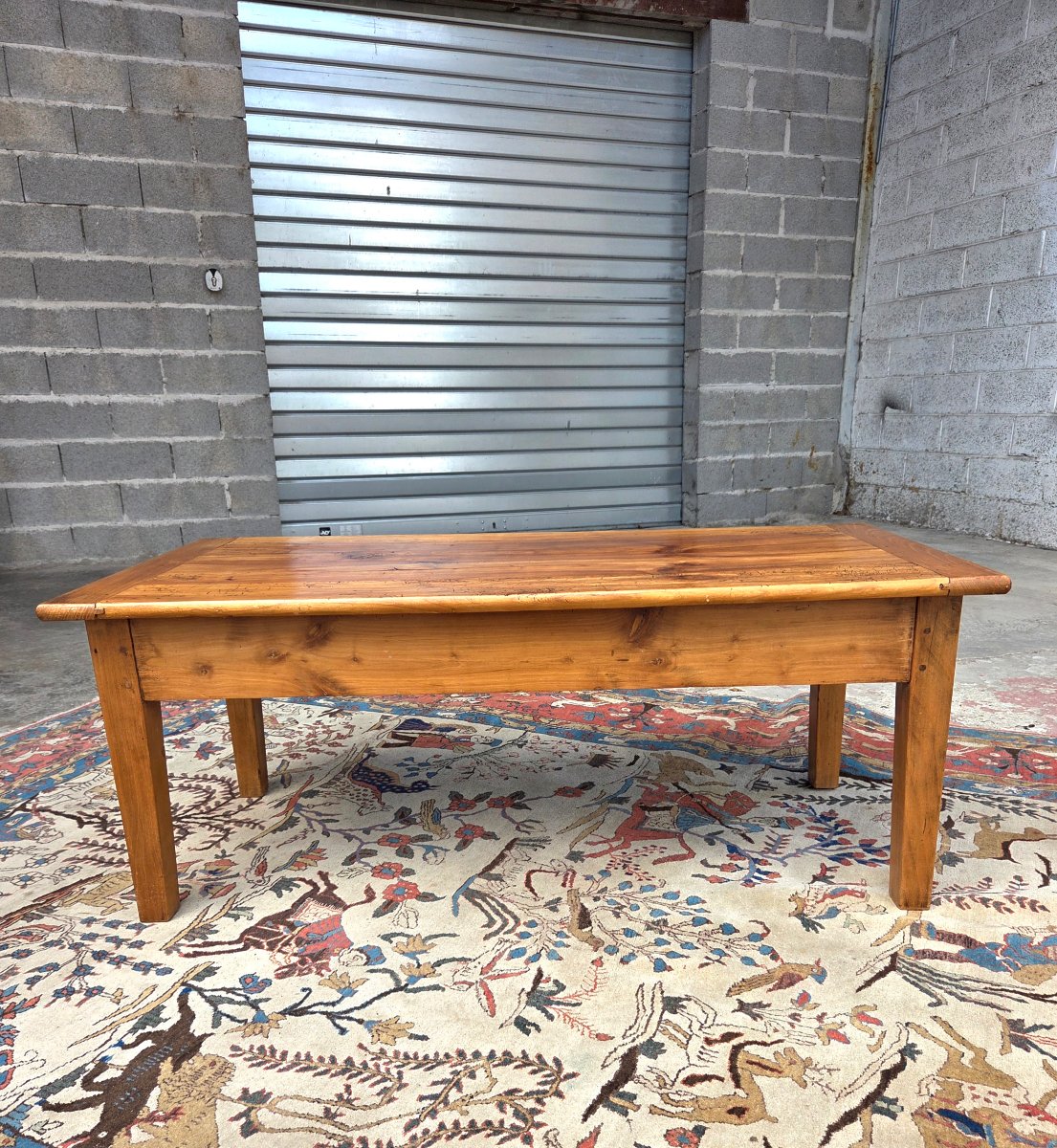 Solid Cherry Wood Coffee Table, Directoire Style, 19th Century.-photo-2