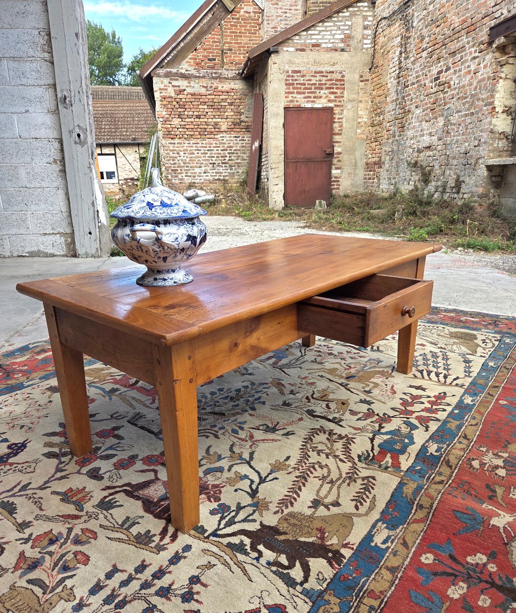 Solid Cherry Wood Coffee Table, Directoire Style, 19th Century.-photo-7