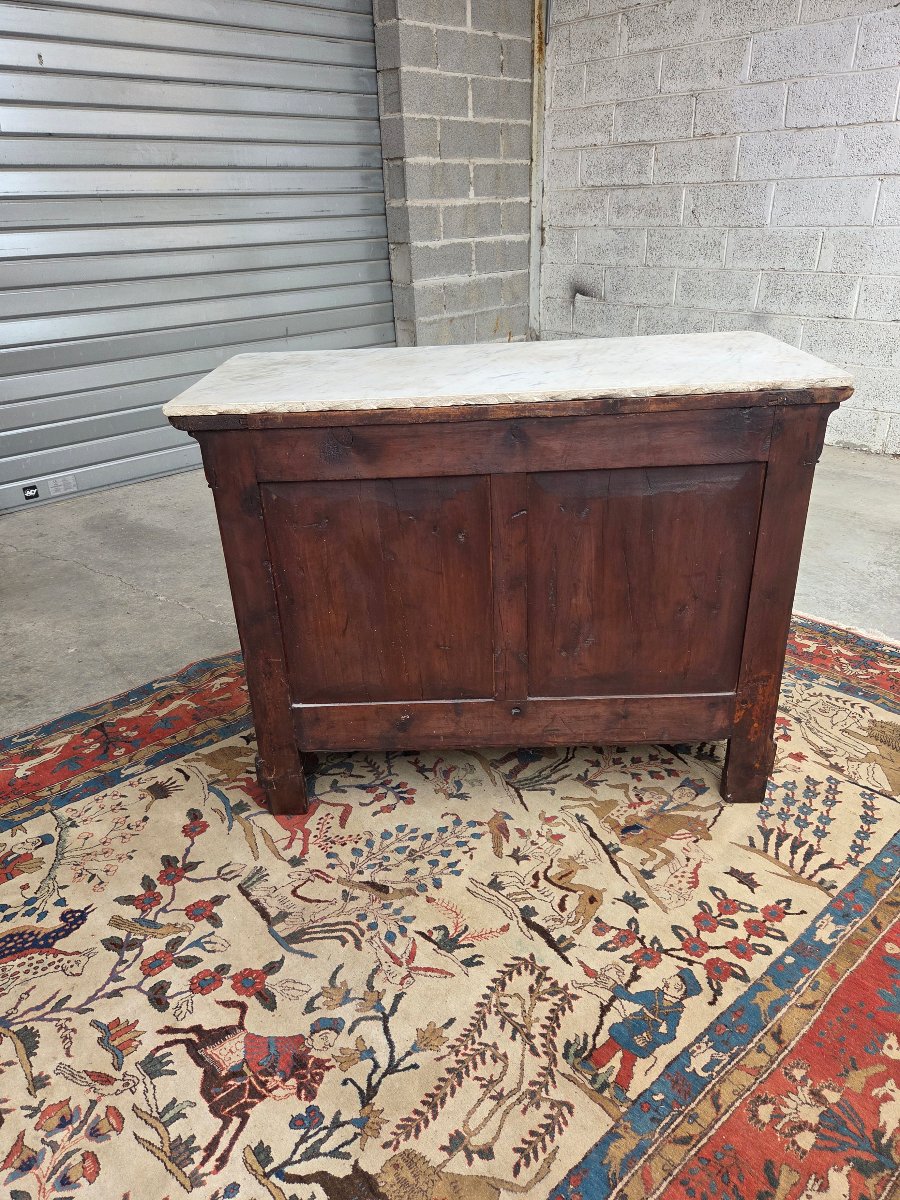 Louis-philippe Chest Of Drawers In Walnut And Walnut Veneer. 19th-century Piece-photo-5