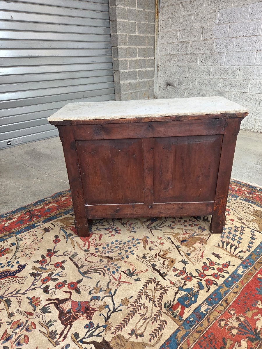 Louis-philippe Chest Of Drawers In Walnut And Walnut Veneer. 19th-century Piece-photo-6