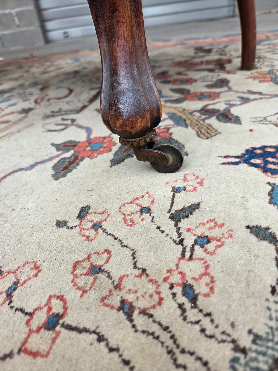 Paire de fauteuils en noyer style Louis XV – Époque Napoléon III-photo-3