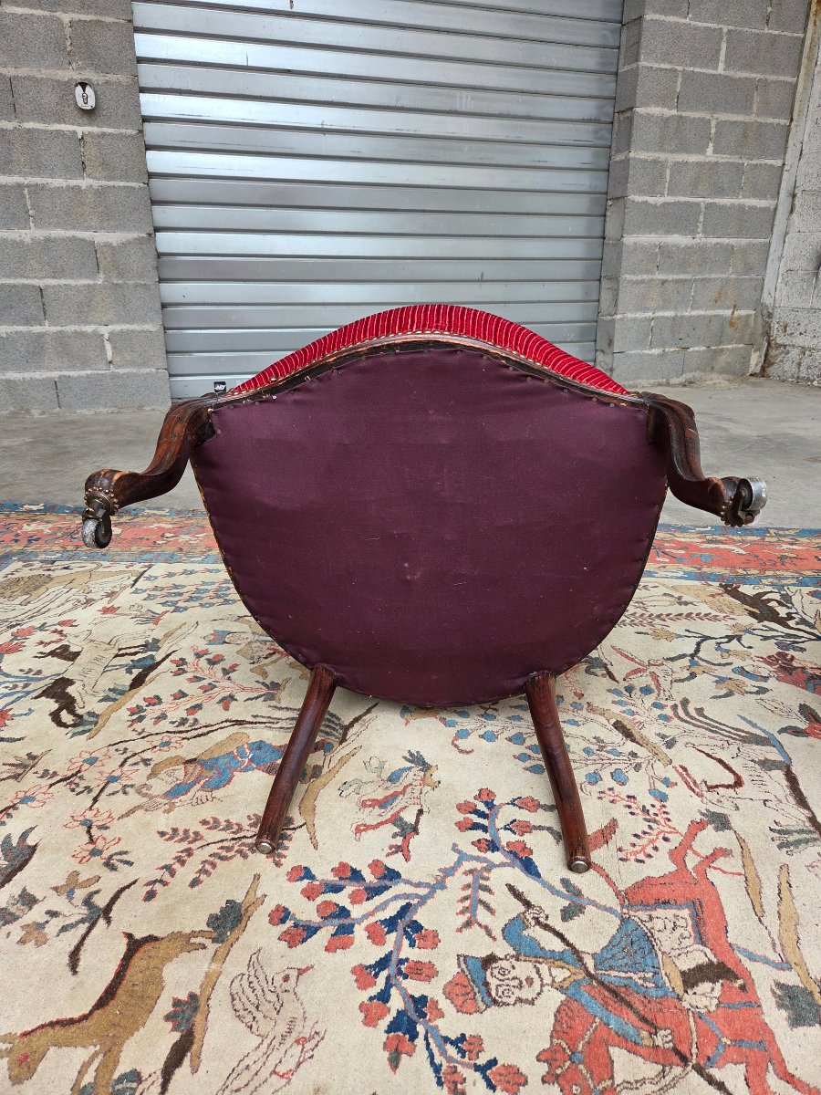 Paire de fauteuils en noyer style Louis XV – Époque Napoléon III-photo-4
