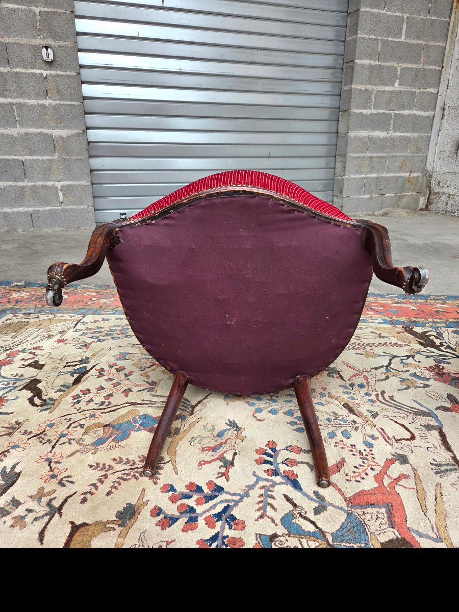 Paire de fauteuils en noyer style Louis XV – Époque Napoléon III-photo-8