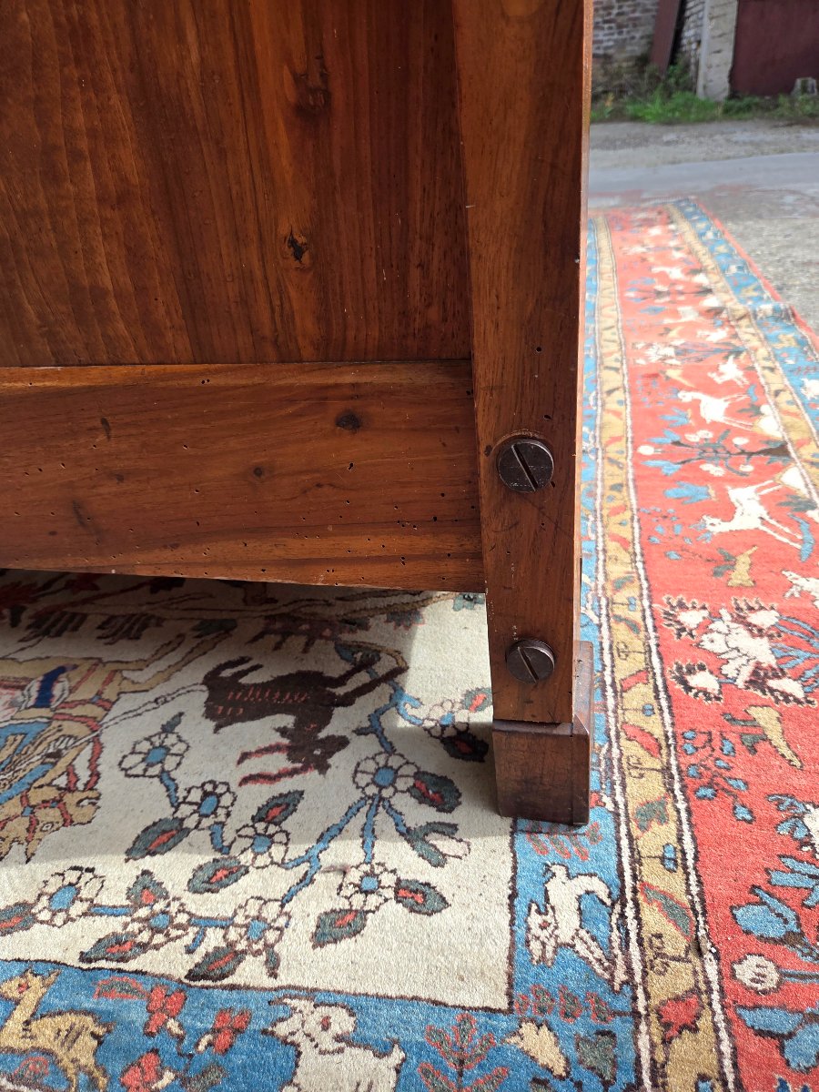 Walnut Boat-shaped Bed, Restored. 19th-century Piece-photo-2