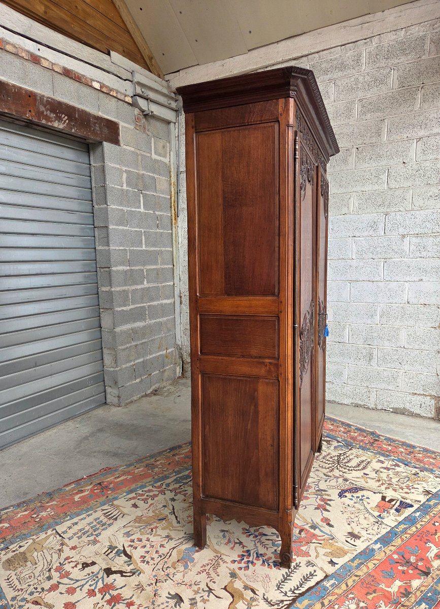 Carved Oak Wedding Cabinet, Louis XV Style. From The Pays De Caux Region. Late 18th Century-photo-5