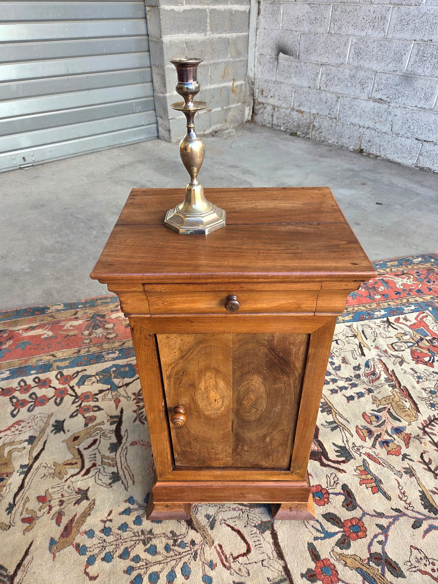 Walnut Nightstand, Louis-philippe Style, 19th Century-photo-3