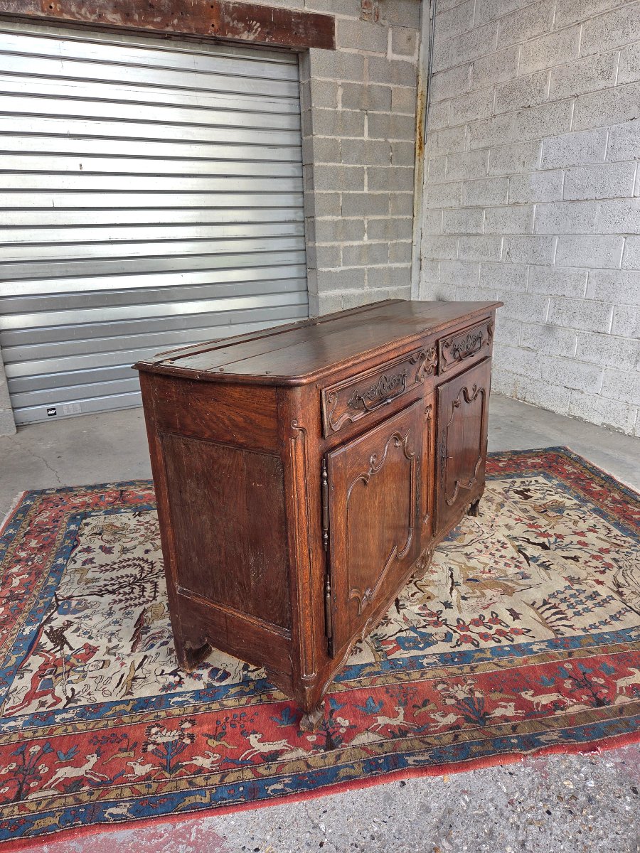 Buffet bas, en chêne mouluré, sculpté, Louis XV, Nord de la France d'époque XVIIIᵉ siècle-photo-7