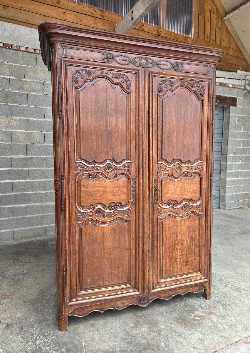 Solid Oak Cabinet With Carved And Molded Details. Louis XV Style, 18th Century.-photo-5