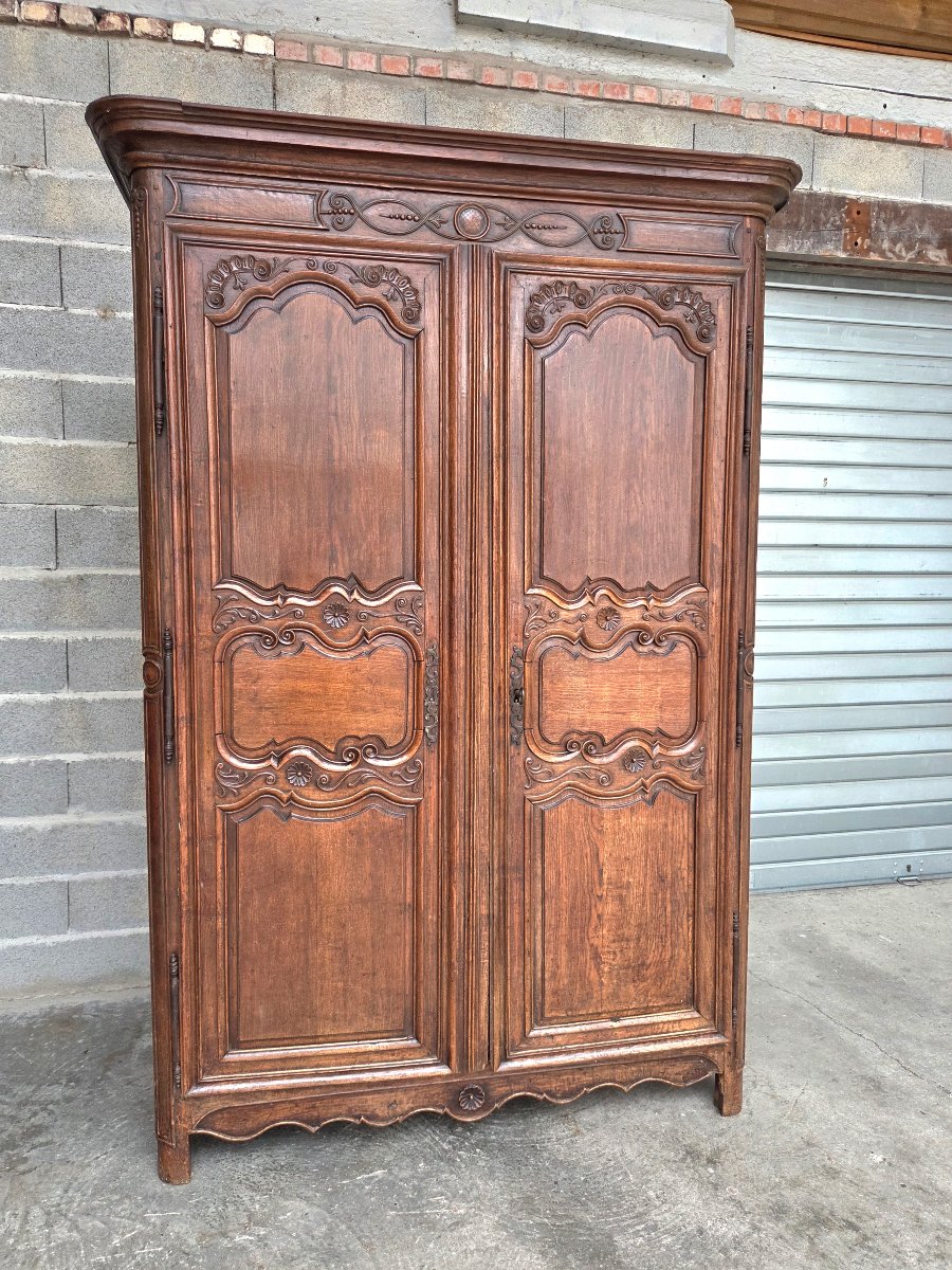 Solid Oak Cabinet With Carved And Molded Details. Louis XV Style, 18th Century.