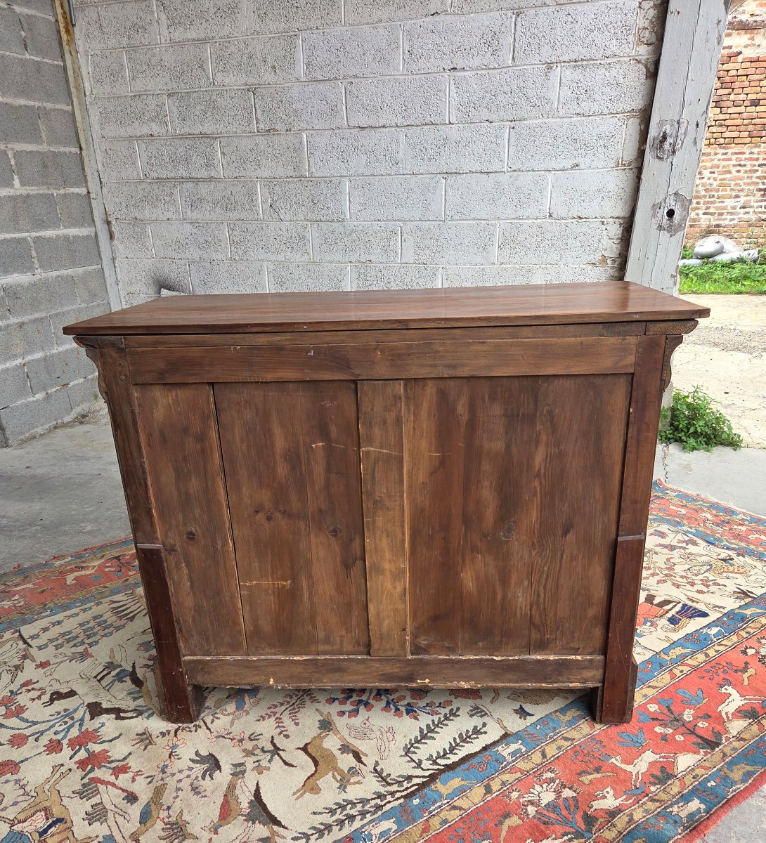 Commode Louis-Philippe en noyer et placage de noyer. Depoque XIXᵉ siècle-photo-5