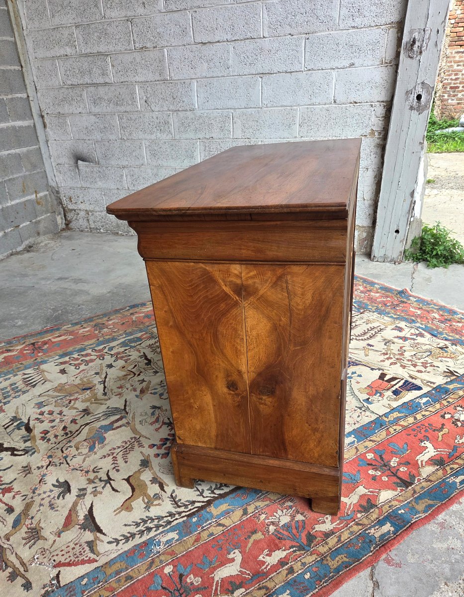 Commode Louis-Philippe en noyer et placage de noyer. Depoque XIXᵉ siècle-photo-7