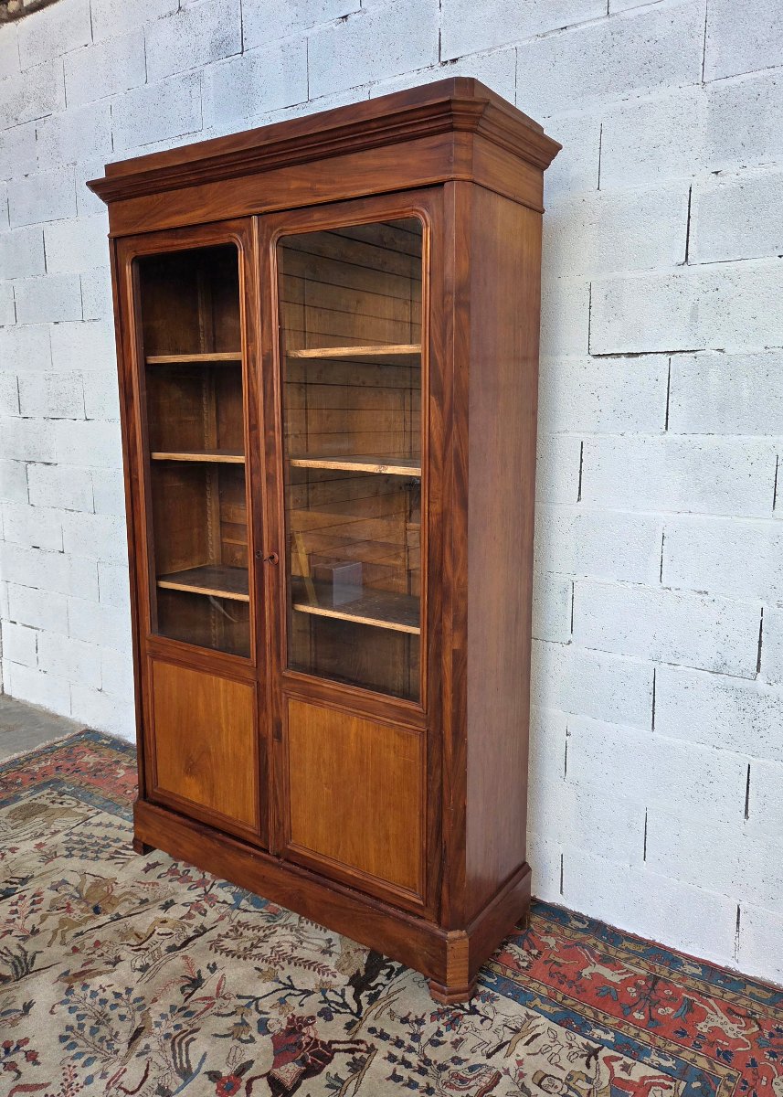 Glass-fronted Mahogany Bookcase. Restored, 19th-century (circa 1830)-photo-2