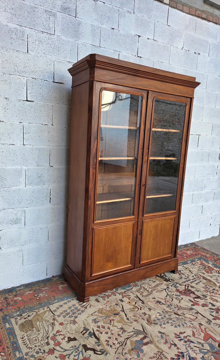 Glass-fronted Mahogany Bookcase. Restored, 19th-century (circa 1830)-photo-3