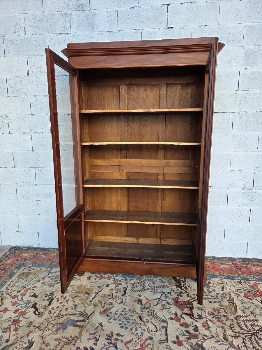 Glass-fronted Mahogany Bookcase. Restored, 19th-century (circa 1830)-photo-1
