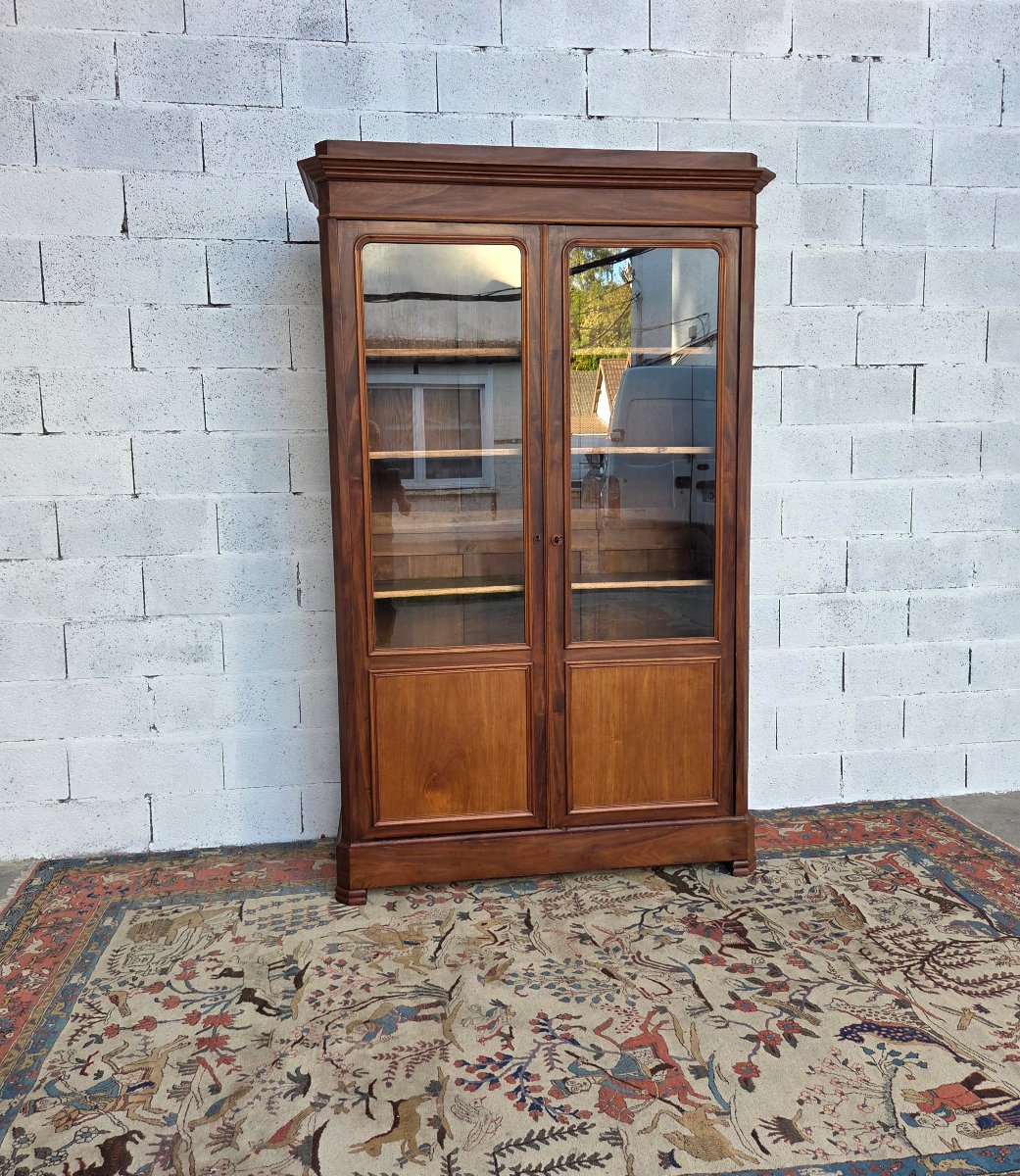 Glass-fronted Mahogany Bookcase. Restored, 19th-century (circa 1830)