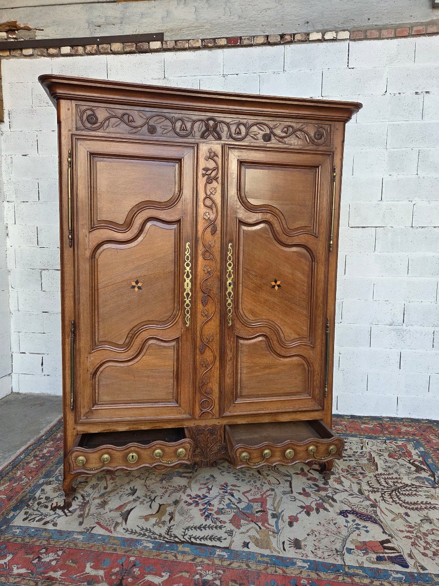 Lorraine-style Oak Cabinet, Carved And Molded. Louis XV Style, 19th Century-photo-5
