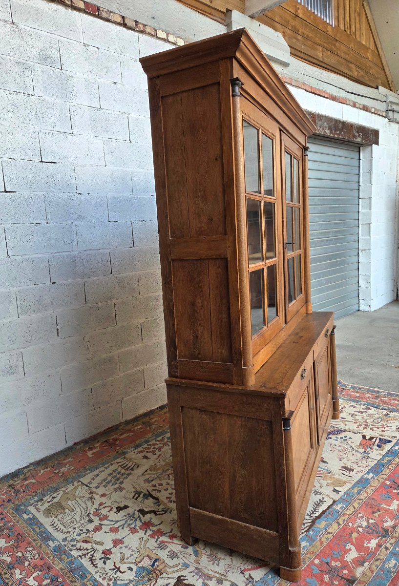 Two-piece Glass-fronted Oak Sideboard.  Empire Style, Early 19th Century-photo-4