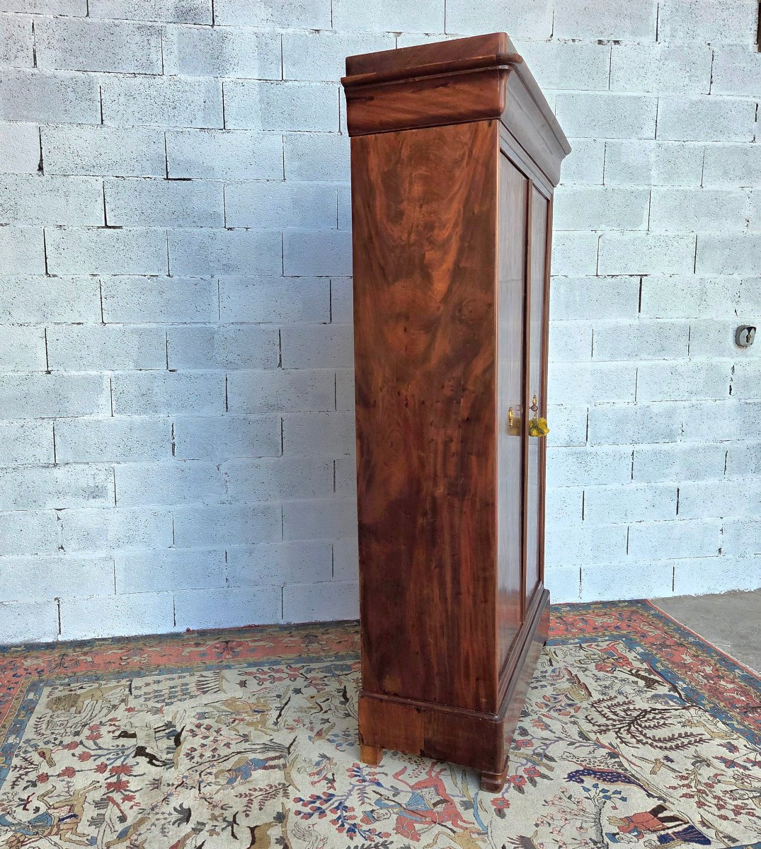 Louis-philippe-style Cabinet In Flamed Mahogany. 19th-century Piece-photo-4