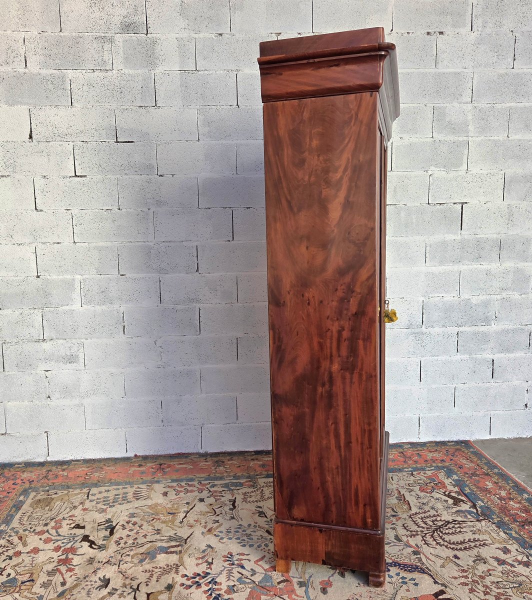 Louis-philippe-style Cabinet In Flamed Mahogany. 19th-century Piece-photo-1