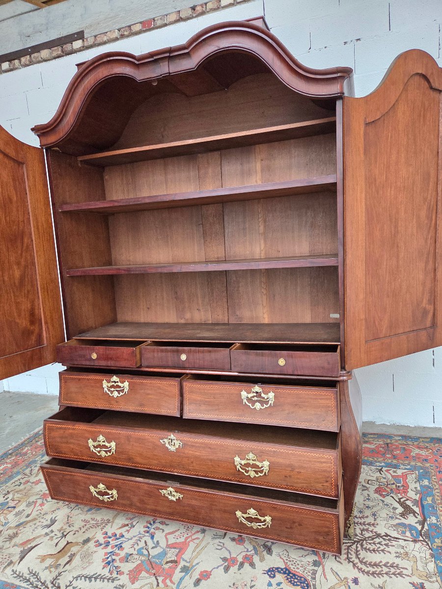 Dutch Sideboard Made Of Mahogany With Inlay Panels. Late 18th Century-photo-3