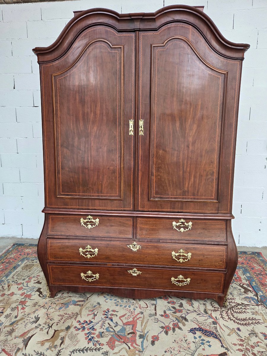 Dutch Sideboard Made Of Mahogany With Inlay Panels. Late 18th Century