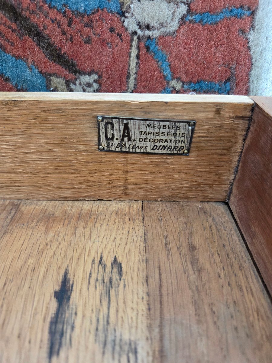 Table bureau en Orme, Style Louis XVI. Début XXe Siècle-photo-4