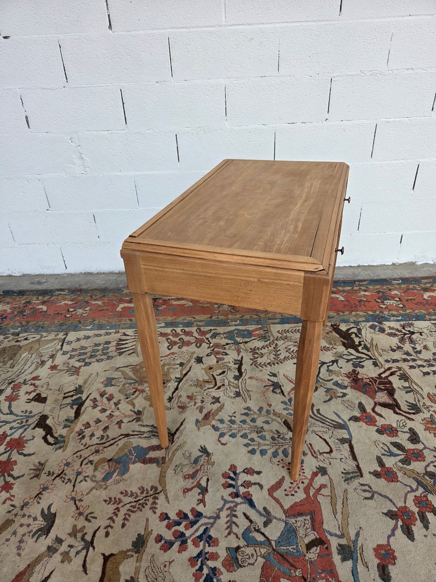 Table bureau en Orme, Style Louis XVI. Début XXe Siècle-photo-1