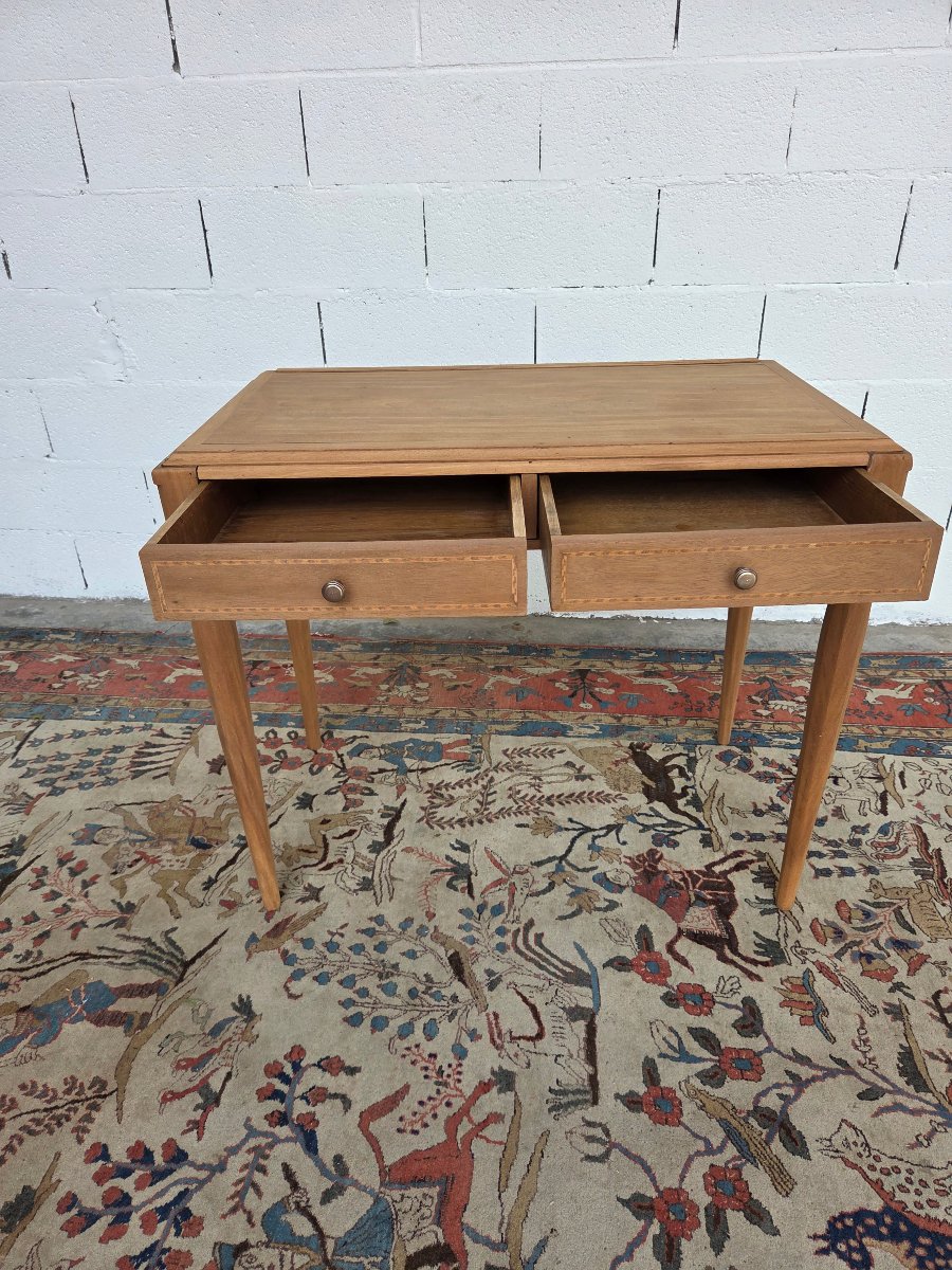 Table bureau en Orme, Style Louis XVI. Début XXe Siècle-photo-3