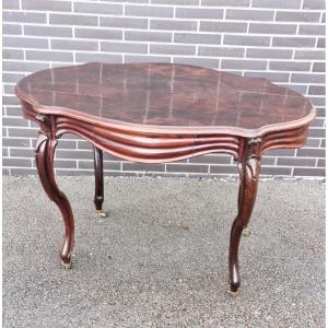 Mahogany Pedestal Table From The Napoleon III Period, 19th. 