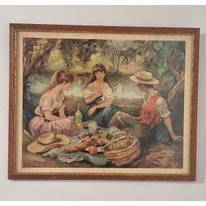 Color Lithograph “lunch On The Grass”