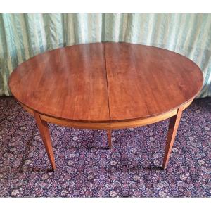 Six Legs Oval Table With Extensions In Blond Mahogany, Louis XVI Period, 18th 