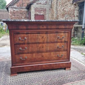 Commode en acajou, Louis Philippe, d'époque XIXème 
