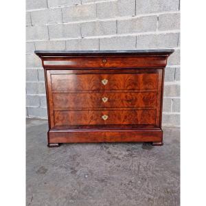 Louis Philippe Mahogany Chest Of Drawers, 19th Century 