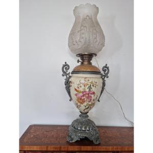 Lampe en faïence, Napoléon III d'époque 19ème 
