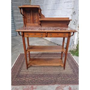 Solid Walnut Console, Art Deco, 20th Century